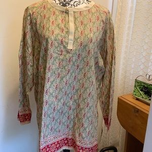 Boho print cotton tunic